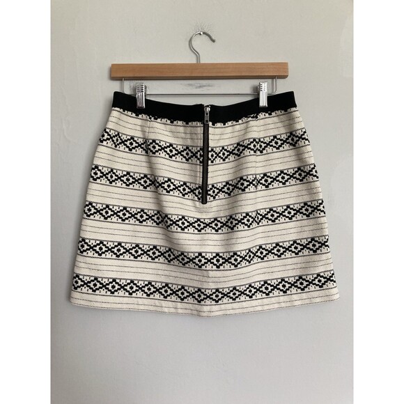 GAP Go West Mini Skirt 8 Cotton White Black Southwest Western Boho - Picture 5 of 7
